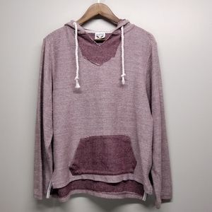 U.S. Vintage Hooded Sweatshirt Women Size S Maroon Cotton Blend Pockets Fall